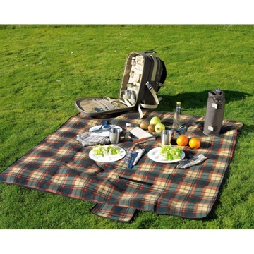Терморюкзак для пикника на 4 человека со снаряжением + одеяло и место для вина