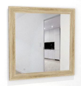 Lustro w grubej 6cm ramie MDF 60x60 dąb sonoma
