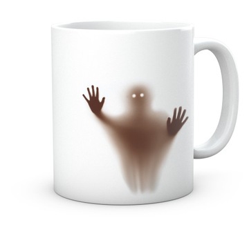 Kubek z Nadrukiem Grafiki. Prezent dla Fana Filmów Horrorów, Duch Kawy.