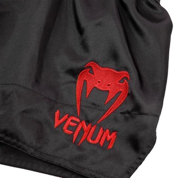Классические шорты для тайского бокса Venum Черный/Красный XL