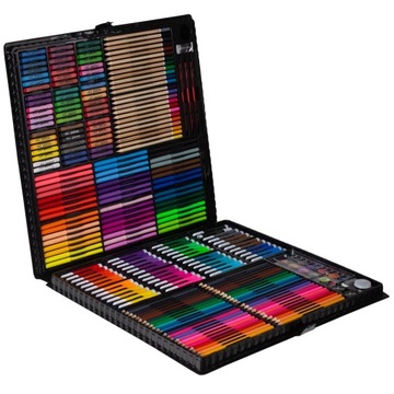 Набор для рисования в чемодане 258 предметов, краска черная.