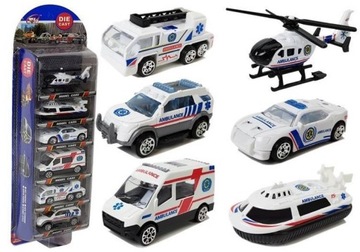 Zestaw Pojazdów Ambulans Pogotowie Resoraki 1:64