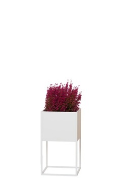 DONICA METALOWA, kwietnik stojący 35cm BIAŁY Loft