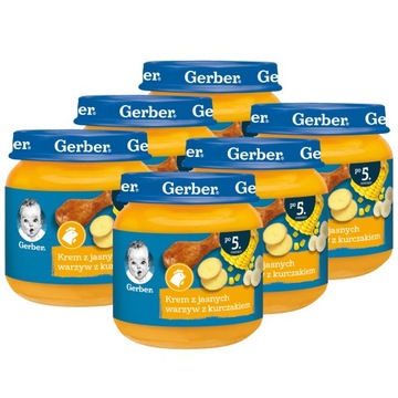 Gerber Krem z jasnych warzyw z kurczakiem po 5 miesiącu 125 g