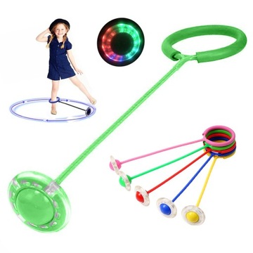 HULA-HOP hulahop hula hoop na nogę kółko skakanka LED ZIELONY