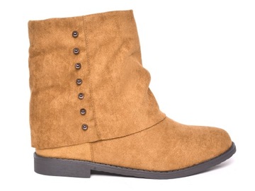 BUTY DAMSKIE OCIEPLANE CAMEL BOTKI NA KOTURNIE