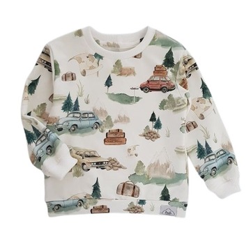 bluza dresowa dziecięca dla chłopca wyprawa handmade auta wysoka jakość 98