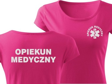 NATURALNA KOSZULKA ODBLASKOWA wz. OPIEKUN MEDYCZNY