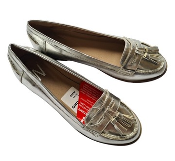 A7220 buty srebrne mokasyny damskie 39