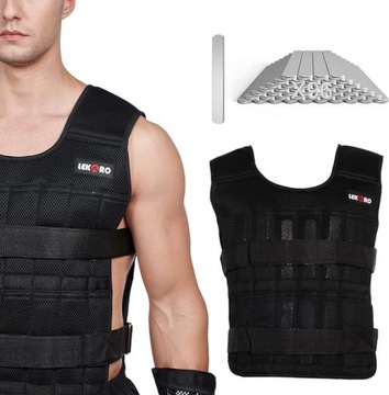 KAMIZELKA OBCIĄŻENIOWA DO TRENINGU Z REGULACJĄ - SZTABKI TRENINGOWA 20 KG
