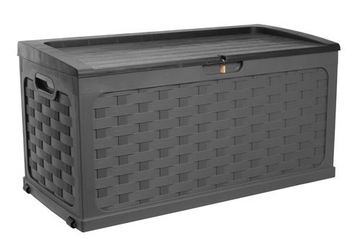 SKRZYNIA OGRODOWA KUFER SIEDZISKO 335L CZARNA COIL