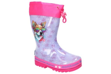 AMERICAN CLUB KAL25 WODOODPORNE KALOSZE GUMOWCE DZIECIĘCE PIES FIOLETOWE 27