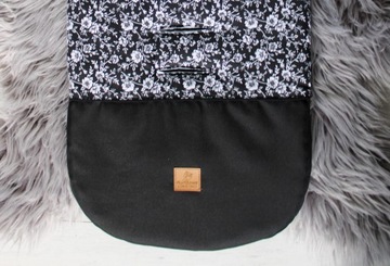 Черная вставка в коляску с цветочным принтом Lilo XXL 100 см