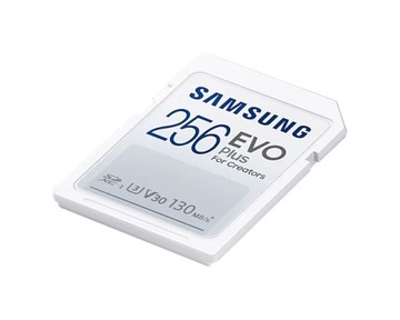 Карта памяти Samsung SDXC EVO Plus 2021 256 ГБ V30 U3 UHS-I (130 МБ/с)