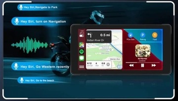WIDEOREJESTRATOR MOTOCYKLOWY NAWIGACJA CARPLAY ANDROID AUTO 2 KAMERY FULL H