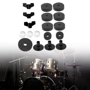 18 шт. фетр для подставок для тарелок с колпачками, аксессуары для барабанных тарелок, серые.