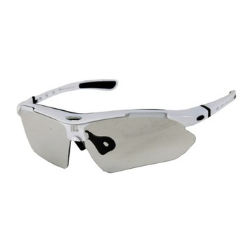 Okulary rowerowe / sportowe fotochrom ROCKBROS UV400 białe(10142)