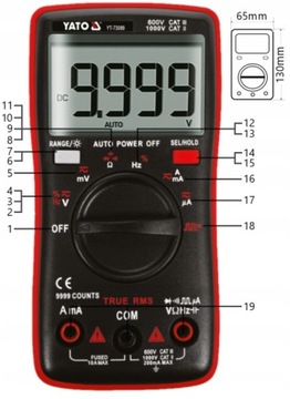 MIERNIK CYFROWY TRUE RMS YT-73089 YATO