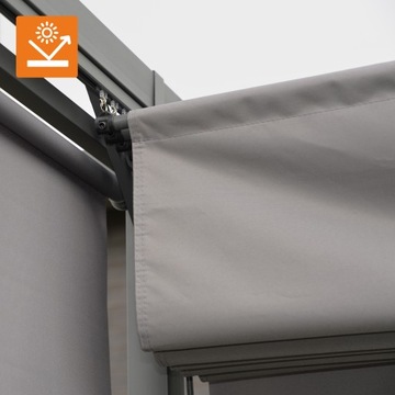 Pergola tarasowa altana ogrodowa 4x4m szara metalowa zadaszenie tarasu Irda