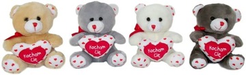Miś z sercem Kocham Cię 4 kolory - 15cm WALENTYNKI