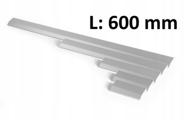 Uchwyt krawędziowy zaokrąglony aluminium mat L-600