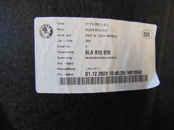 PODBĚH PRAVÝ ZADNÍ SKODA ENYAQ 21- 5LA810970