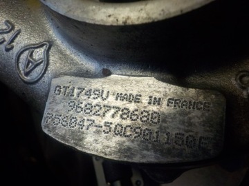 508 308 C4 C5 2.0 HDI 14R 140KM TURBÍNA TURBO 9682778680 GT1749V