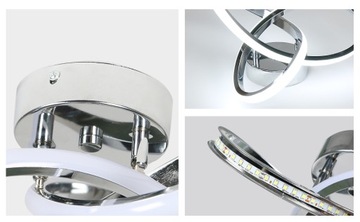 СОВРЕМЕННАЯ ХРОМИРОВАННАЯ СВЕТОДИОДНАЯ ПОТОЛОЧНАЯ ЛЮСТРА 22ВТ 6500К ДЛЯ ГОСТИНОЙ