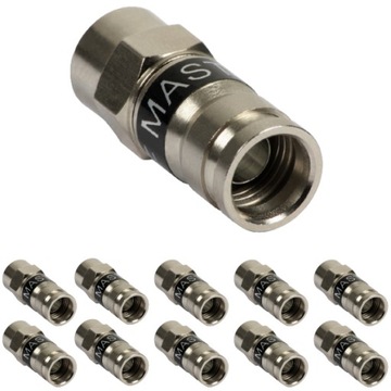 Wtyk F złącze kompresyjne MASTER Tri-Shield 10szt.