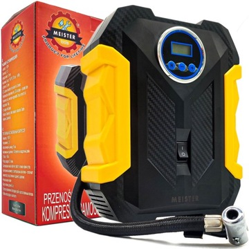 KOMPRESOR SAMOCHODOWY ROWEROWY POMPKA SPRĘŻARKA LED 12V LCD