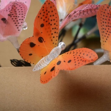 LAMPKI LED OGRODOWE MOTYLE 5M 20 LED PANEL SOLARNY