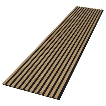 Lamele ścienne, akustyczne na czarnym filcu 275cm x 54cm - DĄB BADIA S61