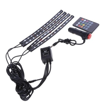 Pasek neonowy RGB LED do wnętrza samochodu Bluetooth Lampka kontrolna aplikacji telefonu