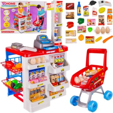 Supermarket S Platebním Terminálem, Velký Obchod Pro Děti, Pokladna, Vozík, Skener