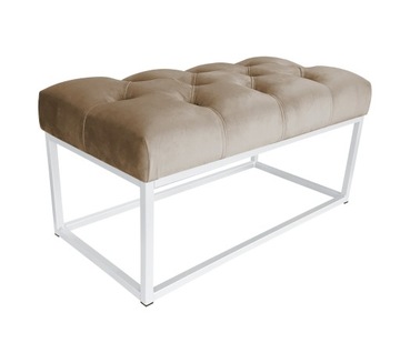 Ławka CHESTERFIELD LOFT podstawa biała pufa podnóżek MG06