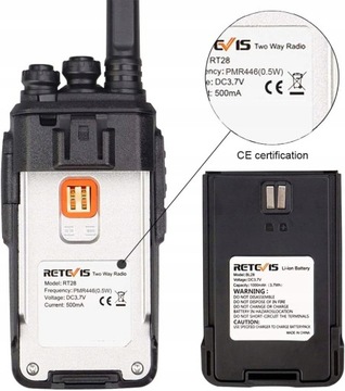 Bateria do przenośnych walkie-talkie PMR446 Kin