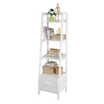 SoBuy Wąska Regał Półka drabina na książki szafka Słupek,160cm,FRG116-K-W