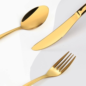 ELEGANCKICH SZTUĆCE ZŁOTE KLASYCZNY ZESTAW SZTUĆCÓW 6OS SZTUĆCE DO ZMYWARKI
