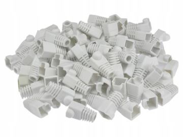 NEKU Osłonka gumowa do wtyku RJ45 biała 10szt
