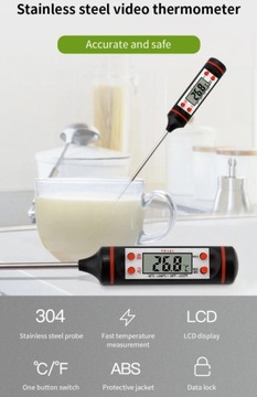 ТЕРМОМЕТР ДЛЯ ПРИГОТОВЛЕНИЯ МЯСА, ВОДЫ, МОЛОКА + ЧЕХОЛ