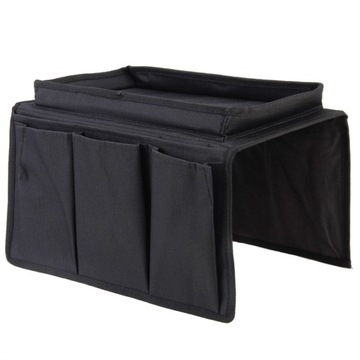 Sofa Kanapa Podłokietnik Organizer Czarny