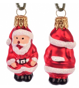 Bombka szklana na choinkę figurka MIKOŁAJ mini czerwony