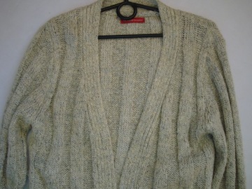 BEŻOWY cieniowany sweter narzutka SWEATER r.36/38