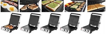 ЭЛЕКТРИЧЕСКИЙ ГРИЛЬ ВАФЕЛЬЧАТКА PANNINI BBQ 3в1 2000Вт