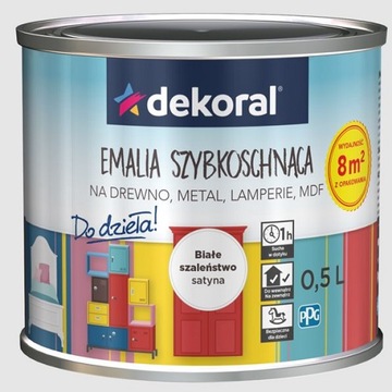 DEKORAL EMALIA SZYBKOSCHNĄCA DO DZIEŁA biały 0,5L