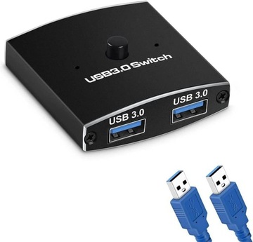 Przełącznik przełącznika USB 3.0 Przełącznik USB 2 w 1 wyjściu
