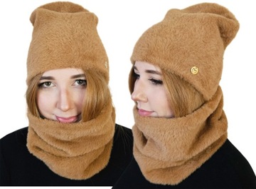 POLSKI KOMPLET CZAPKA + KOMIN TUBA ALPAKA KOLORY