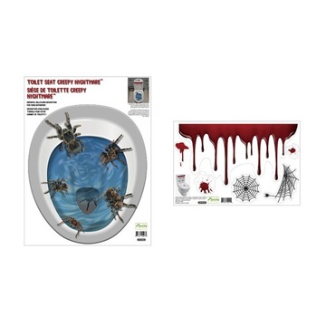 NAKLEJKI HALLOWEEN THRILLER SPIDER HAPPY DAY NAKLEJKA APLIKACJA NA POKRYWĘ TOALETY