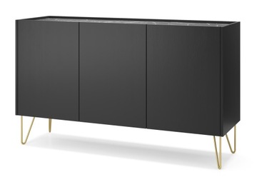 Komoda Szafka Casino w Stylu Loft 144 cm Czarna