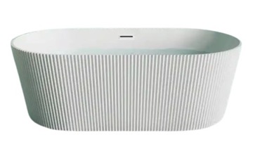 WANNA WOLNOSTOJĄCA akryl Brillante Luna Oval ryflowana 170x80CM biały korek